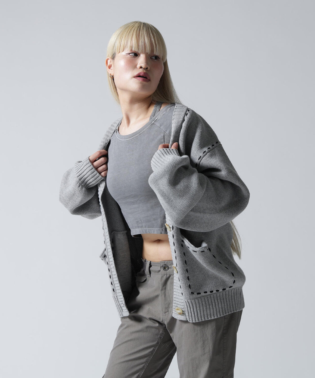 FR(13)NDS/フレンズ/WOMEN STITCH KNIT CARDIGAN