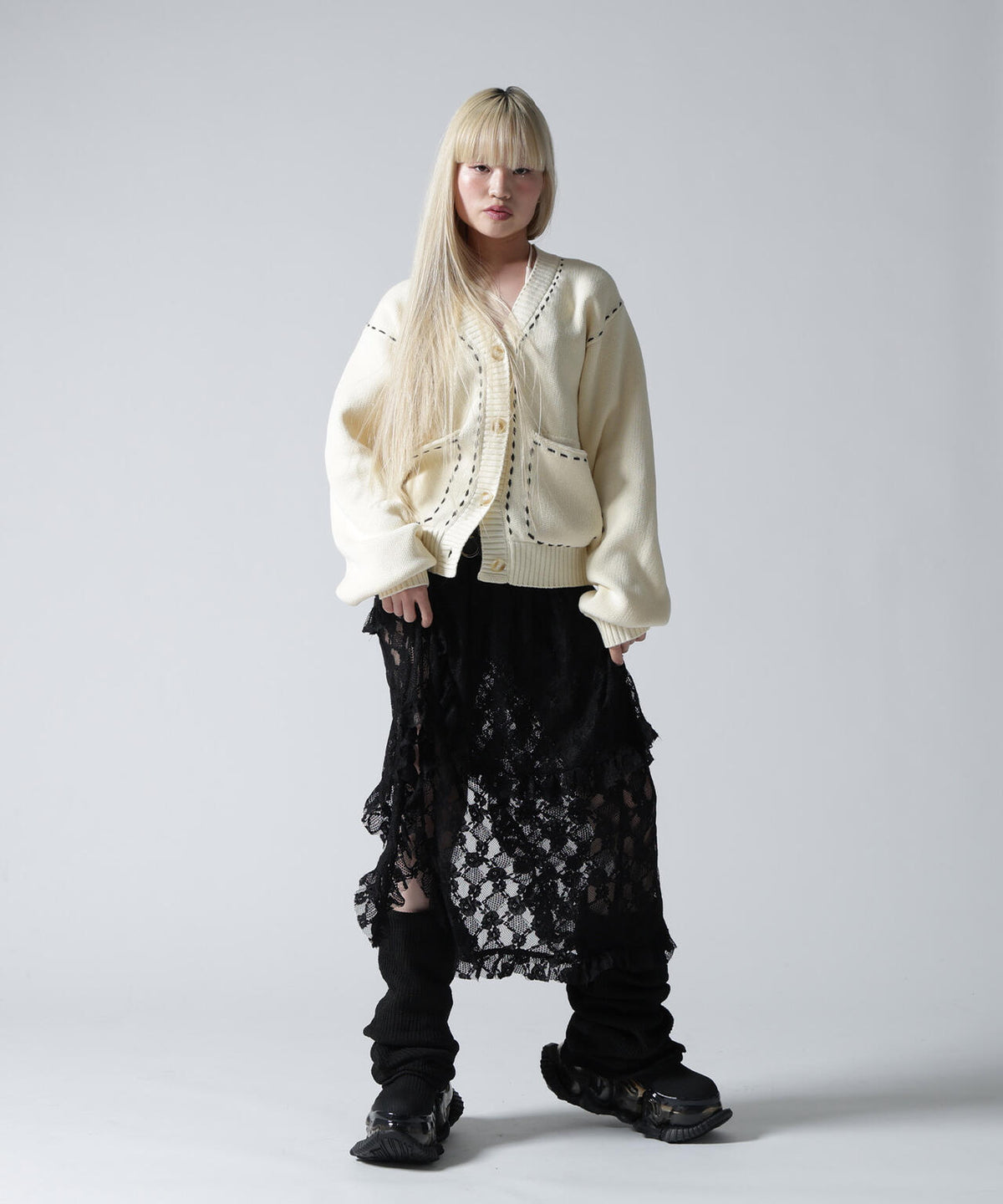 FR(13)NDS/フレンズ/WOMEN STITCH KNIT CARDIGAN