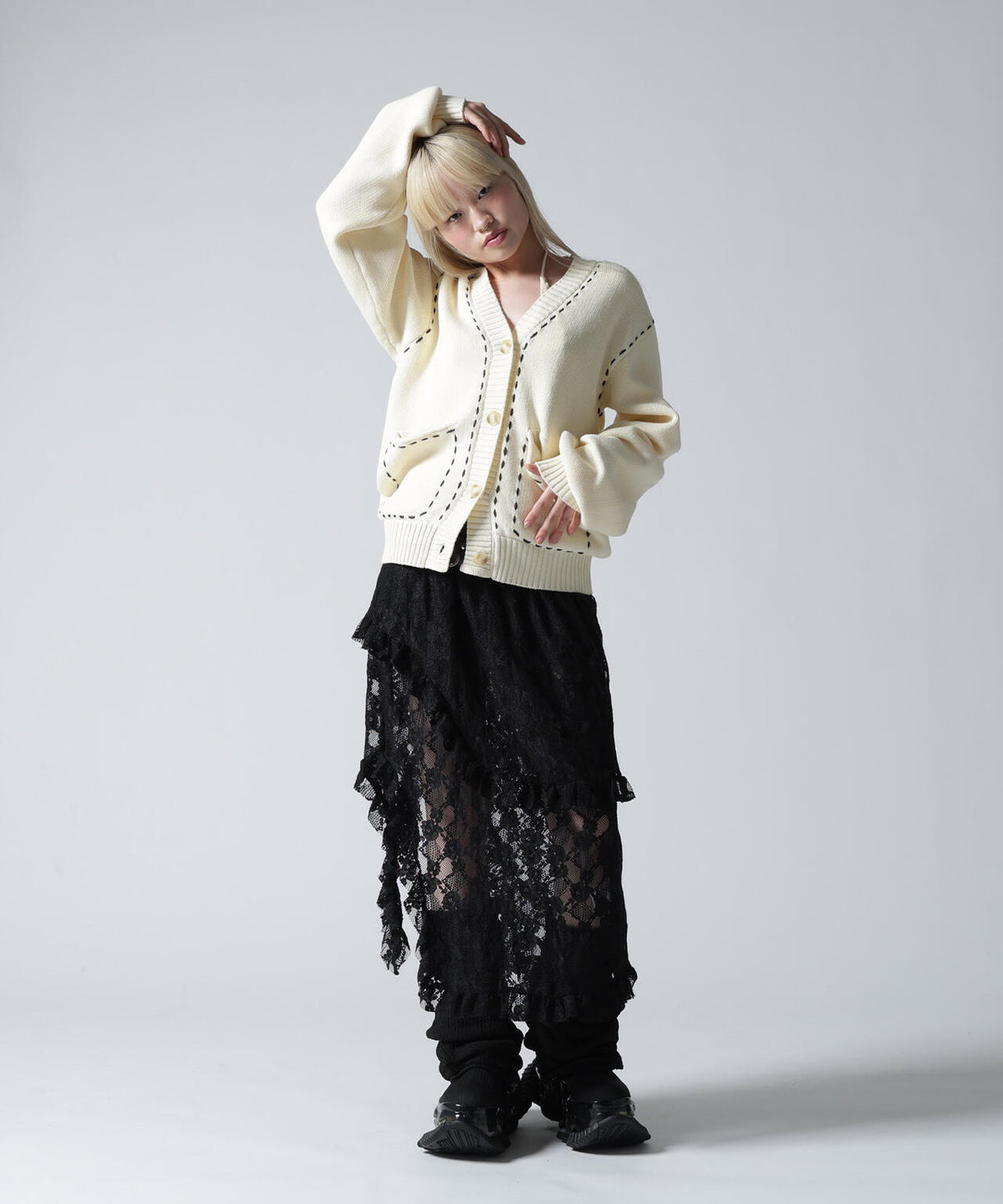 FR(13)NDS/フレンズ/WOMEN STITCH KNIT CARDIGAN