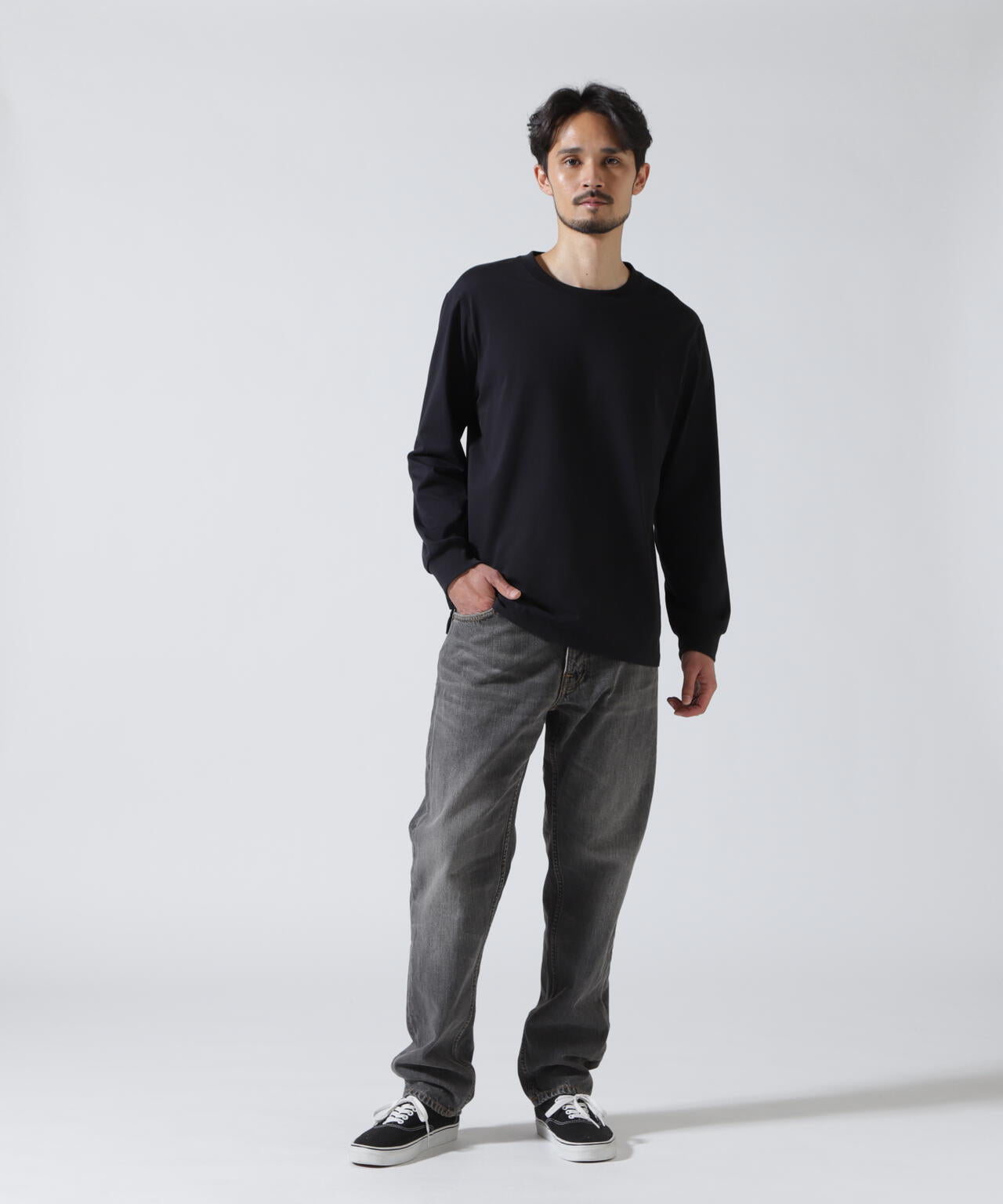 NUDIE JEANS/ヌーディージーンズ/Steady Eddie II Grey Crosshatch