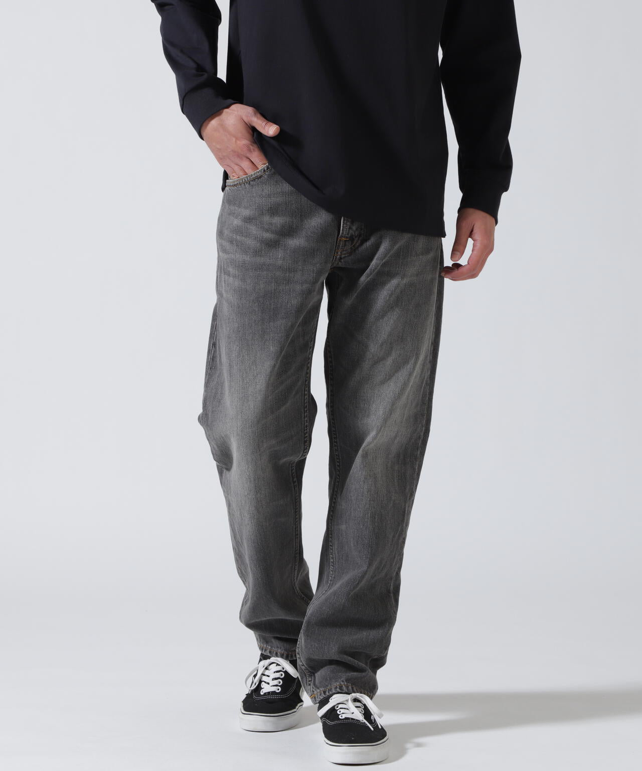 NUDIE JEANS/ヌーディージーンズ/Steady Eddie II Grey Crosshatch