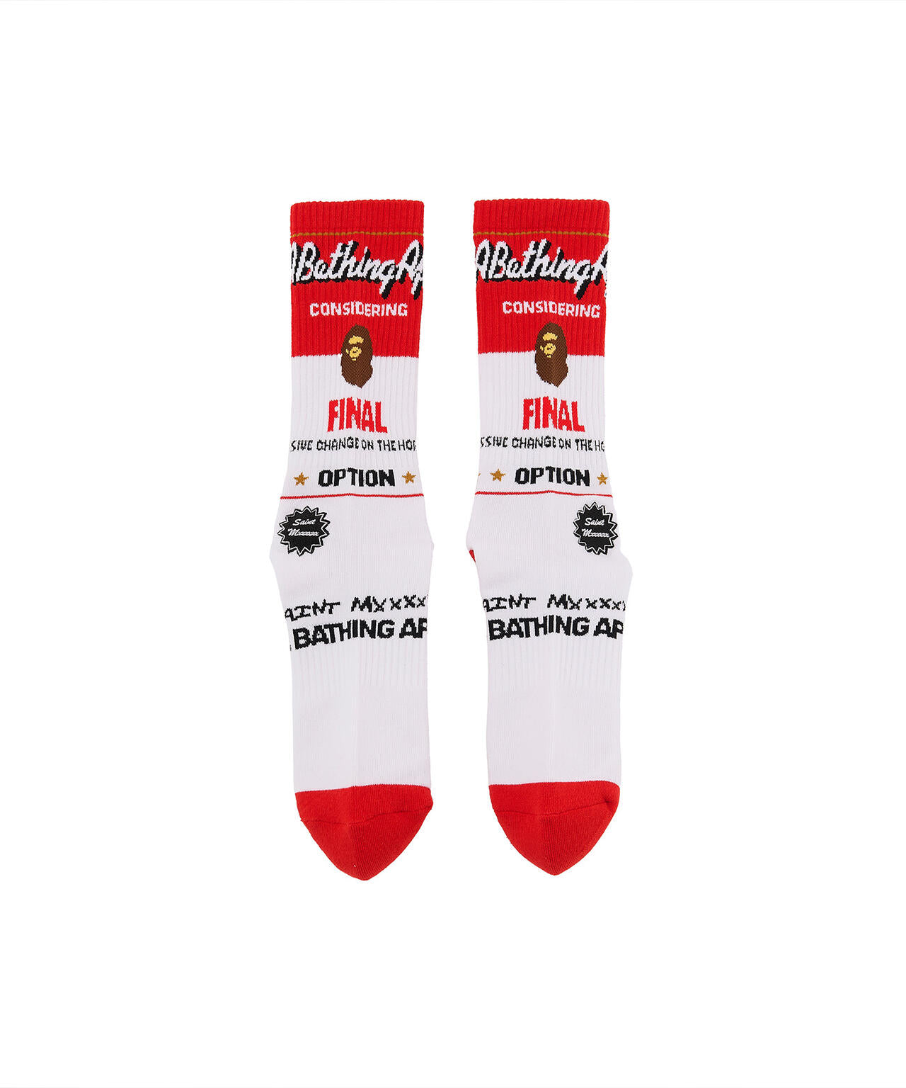 SAINT MICHAEL/セントマイケル/BAPE_SOCKS/FAINAL/WHITE+RED