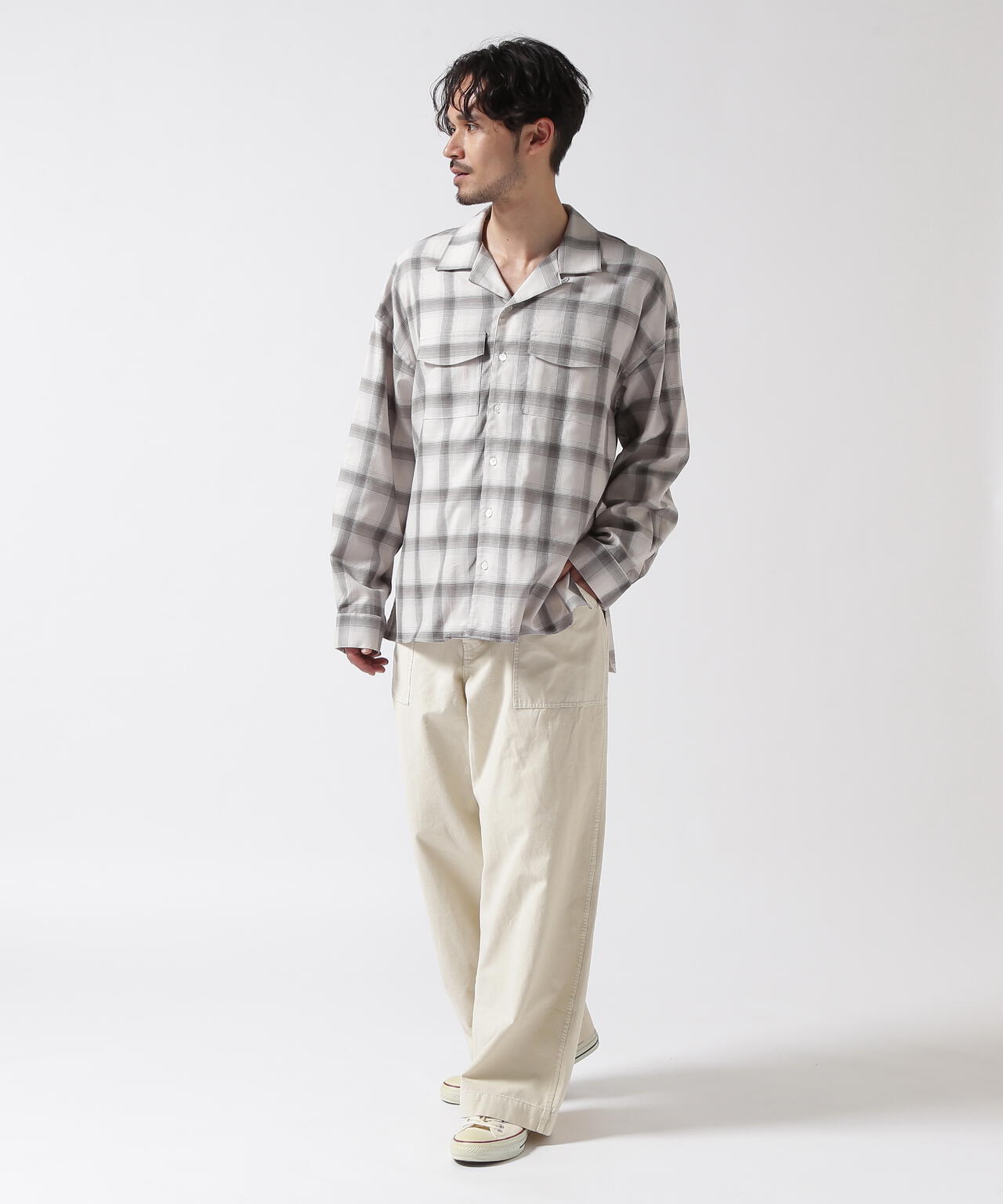 Toironier/トワロニエ/Opencollar Check Shirt