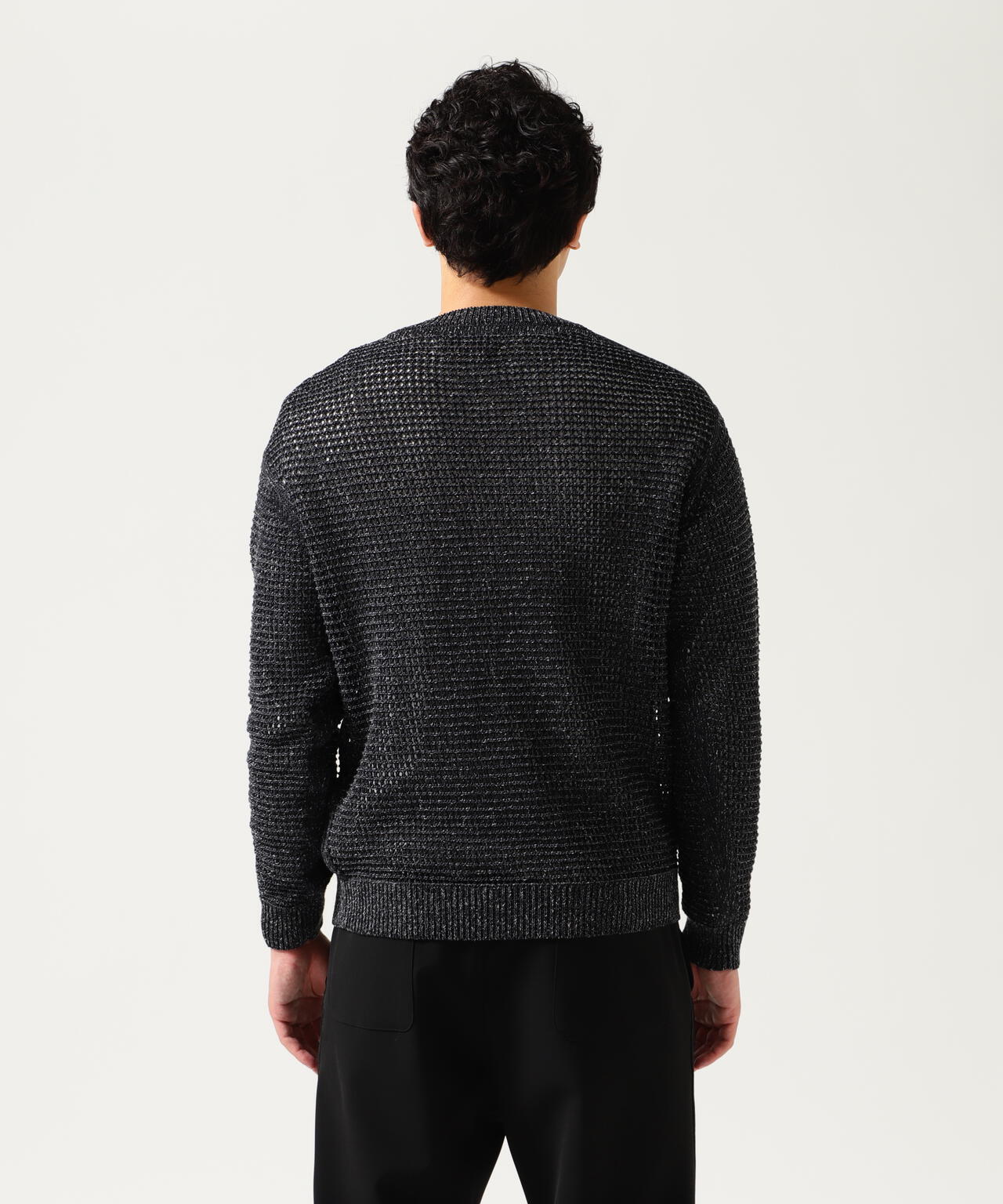 YOKE/ヨーク/MESH KNITTED CREWNECK SWEATER