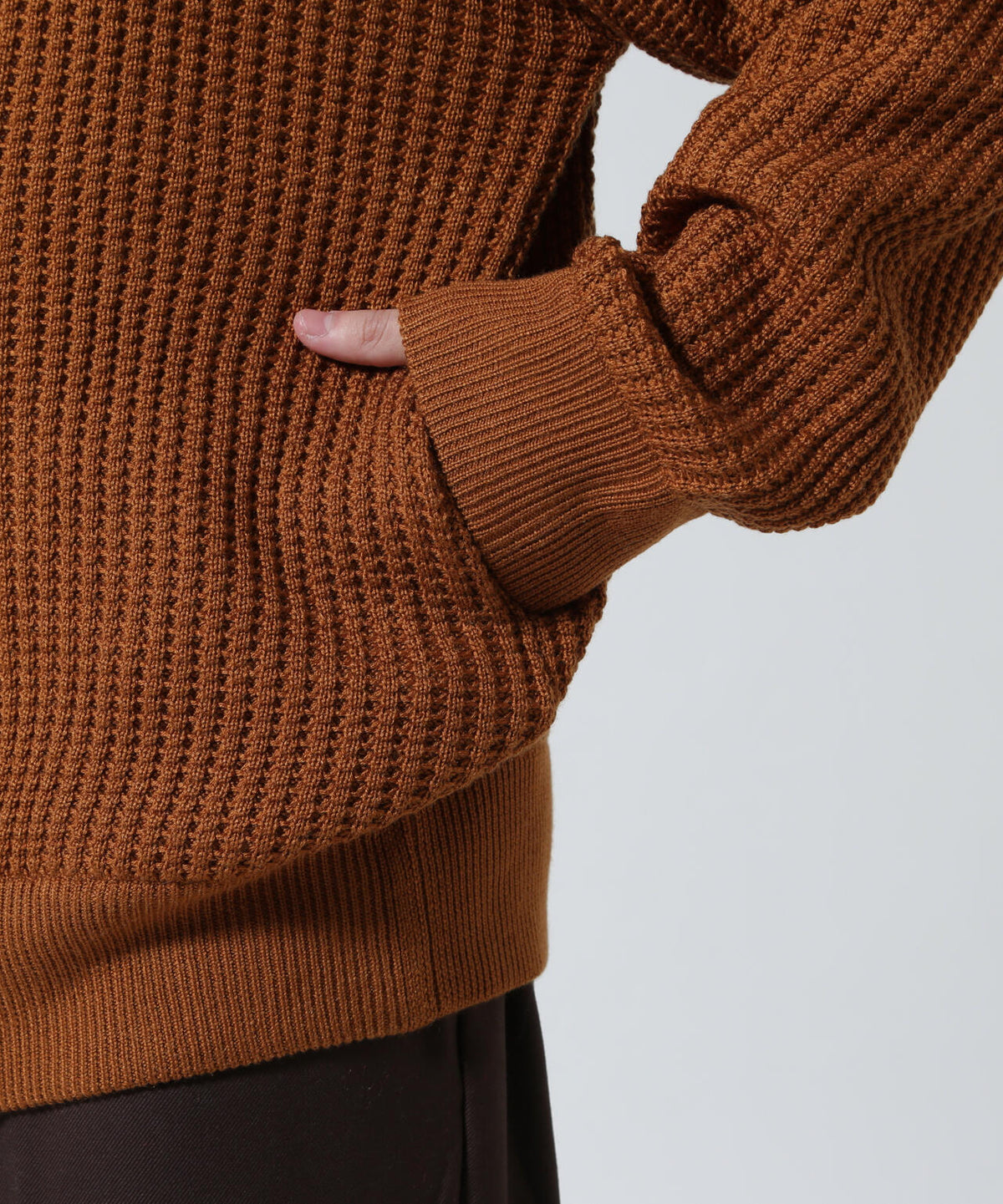 Toironier/トワロニエ/Zip Waffle Knit Hoodie
