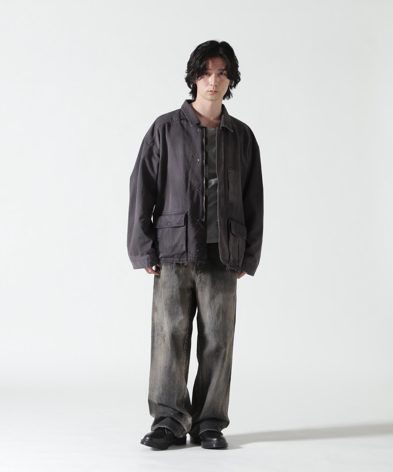 ANCELLM/アンセルム/AGING MIDDLE STRAIGHT 5P DENIM/ANC-PT121-A