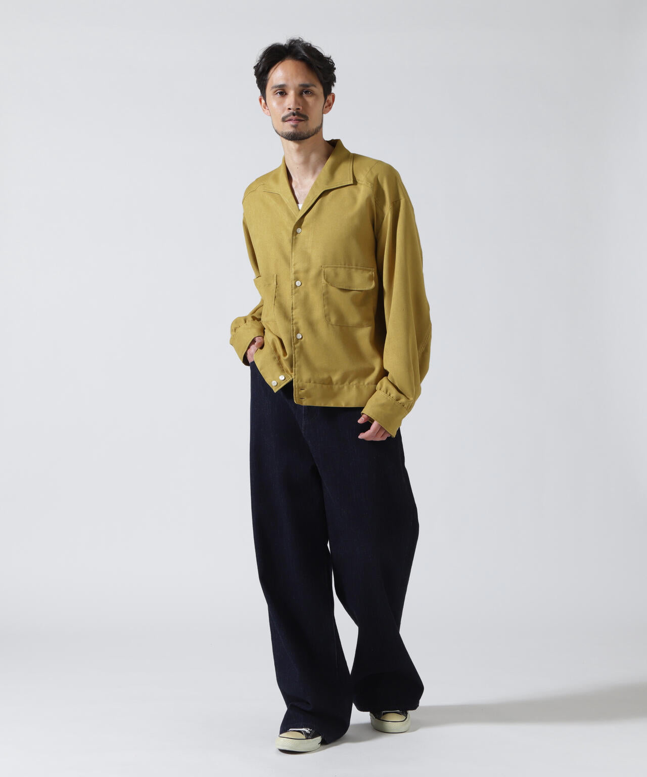 ANCELLM/アンセルム/VEGAN SUEDE OPEN COLLAR SHIRT/ANC-SH93
