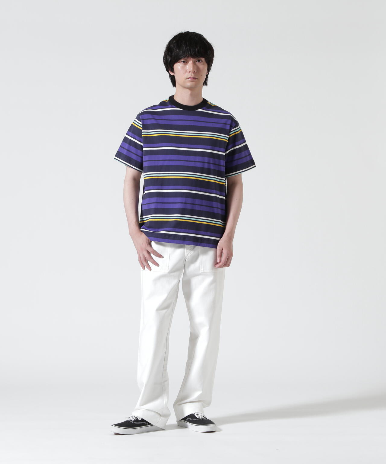 The Make Happy Studio/ザメイクハッピーストゥディオ/BORDER CREWNECK TEE