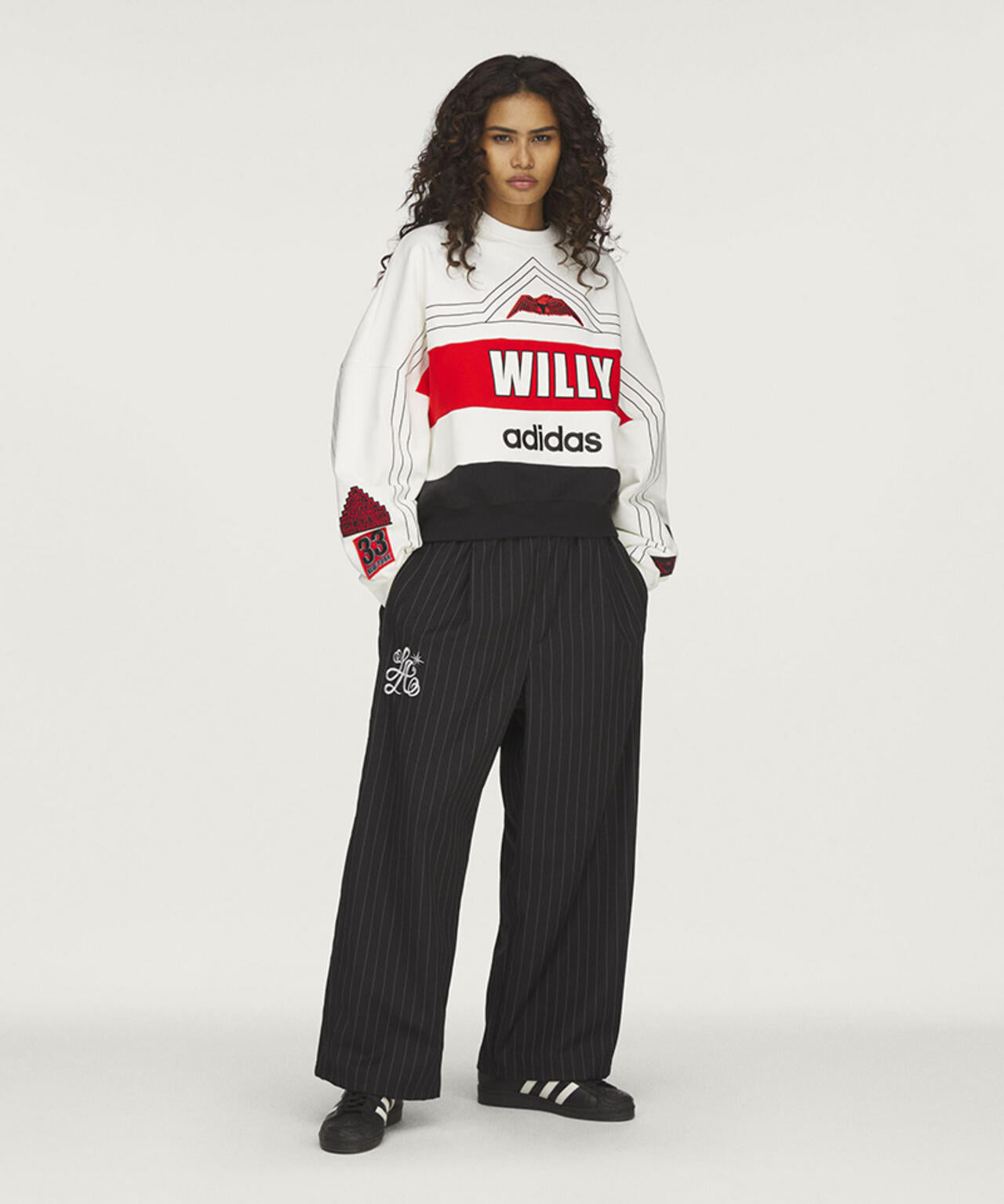 adidas×WILLY CHAVARRIA/アディダス×ウィリーチャバリア/WC PINSTRIPE PANTS