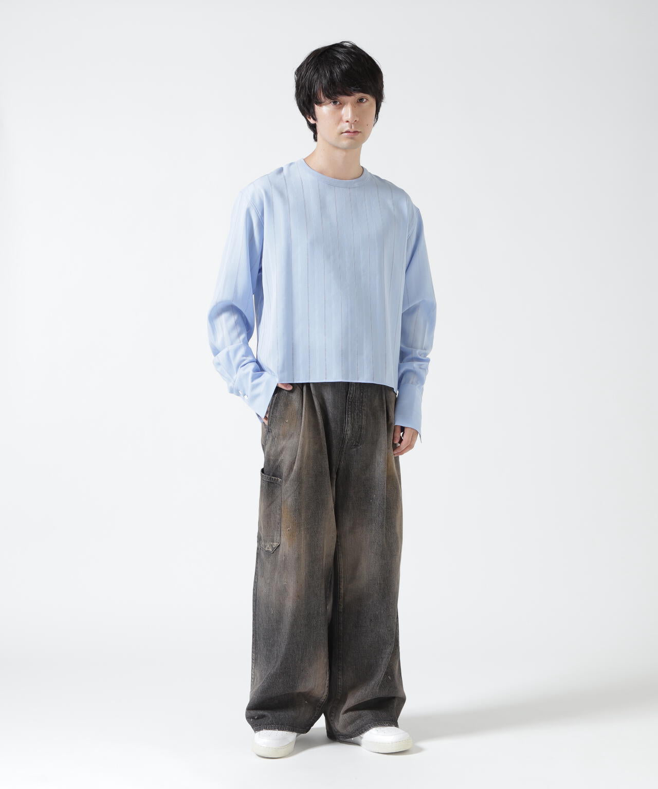 Toironier/トワロニエ/No Collar Back Zip Shirts
