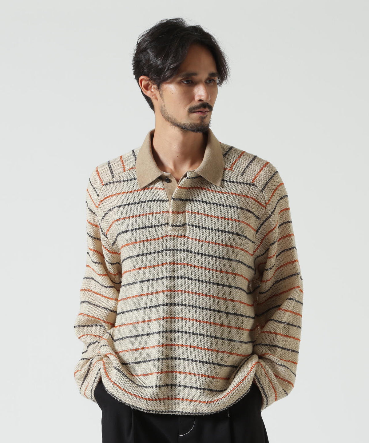 ANCELLM/アンセルム/CUT BORDER SKIPPER SHIRT/ANC-CT182