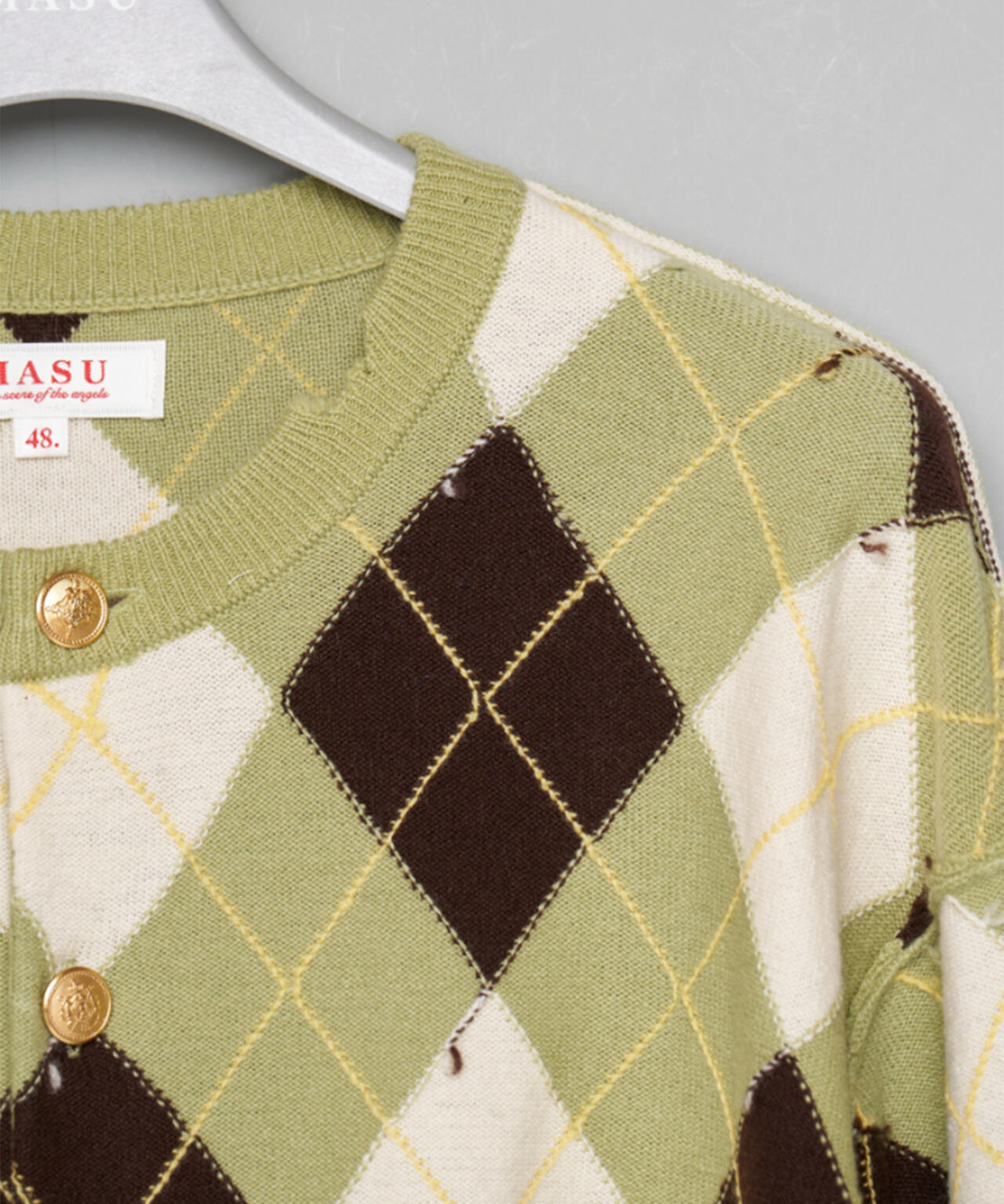 MASU/エムエーエスユー/DIAMOND SCRAPED CARDIGAN/M26H9KN003