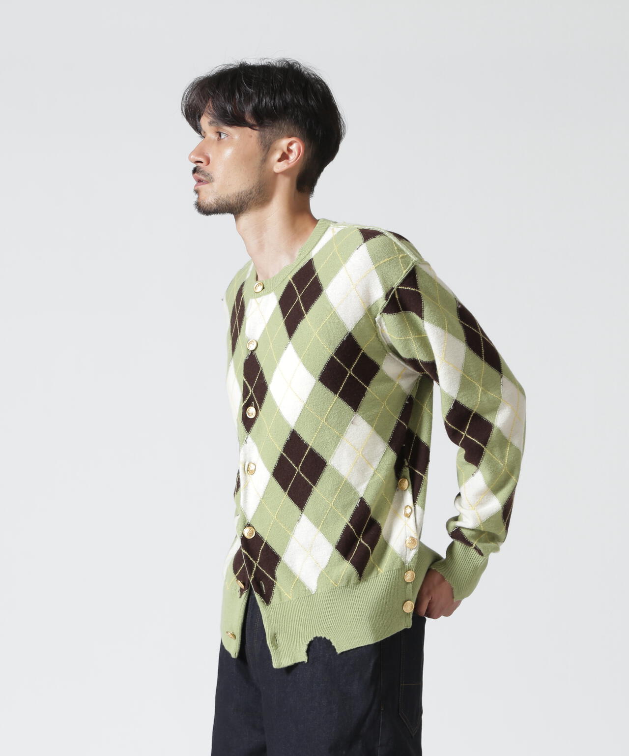MASU/エムエーエスユー/DIAMOND SCRAPED CARDIGAN/M26H9KN003
