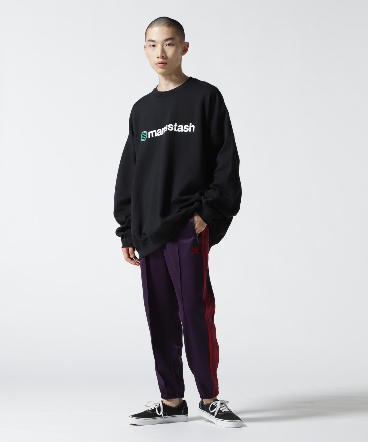 MANASTASH/マナスタッシュ/StackLogo CrewneckSweat/グラフィックプリントクルーネックスウェット