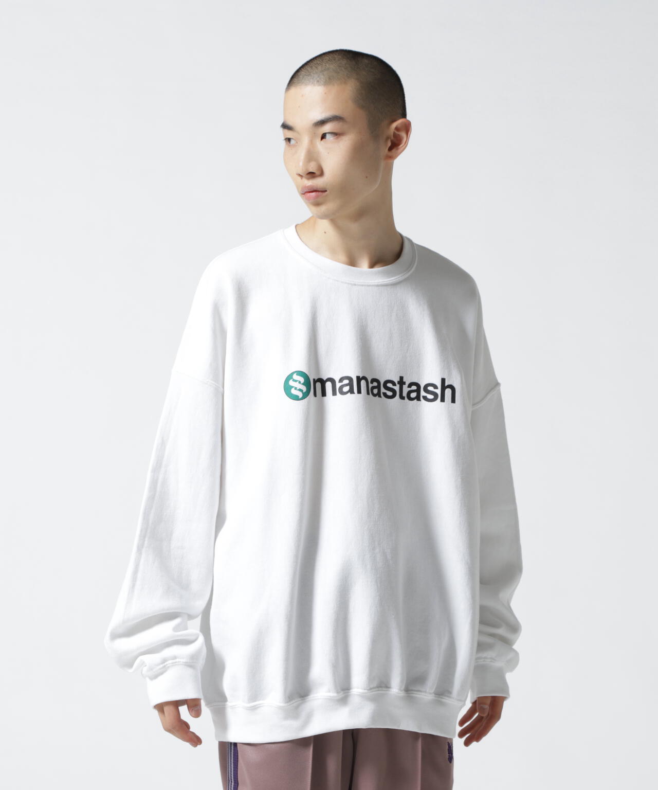 MANASTASH/マナスタッシュ/StackLogo CrewneckSweat/グラフィックプリントクルーネックスウェット