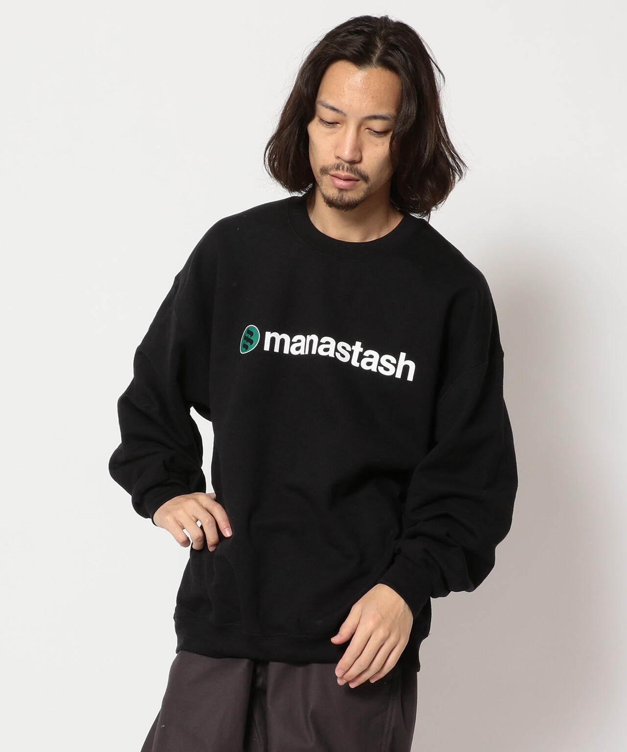 MANASTASH/マナスタッシュ/StackLogo CrewneckSweat/グラフィックプリントクルーネックスウェット