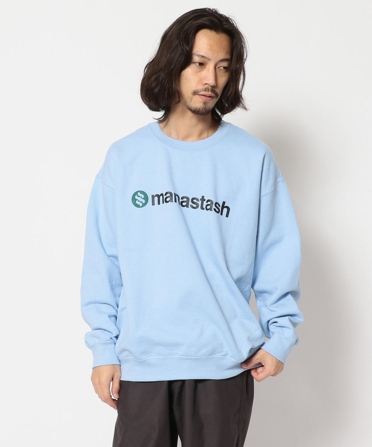 MANASTASH/マナスタッシュ/StackLogo CrewneckSweat/グラフィックプリントクルーネックスウェット