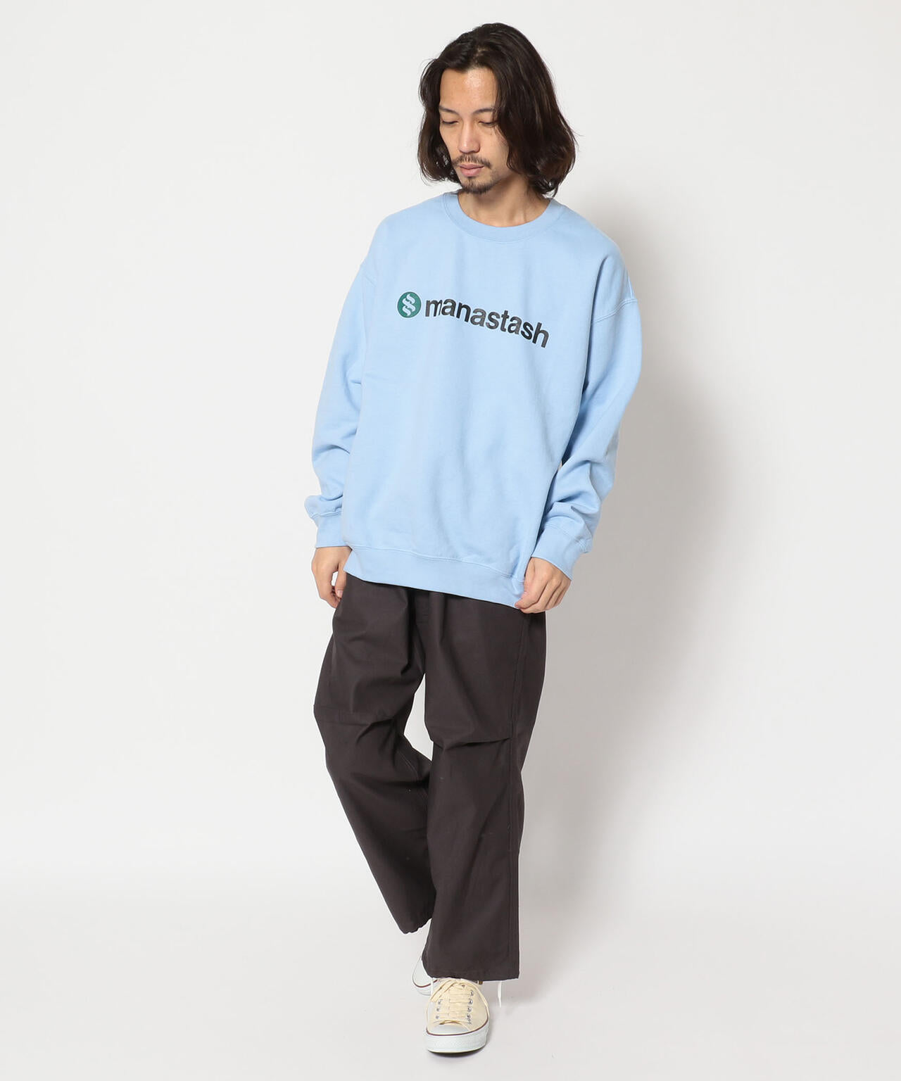 MANASTASH/マナスタッシュ/StackLogo CrewneckSweat/グラフィックプリントクルーネックスウェット
