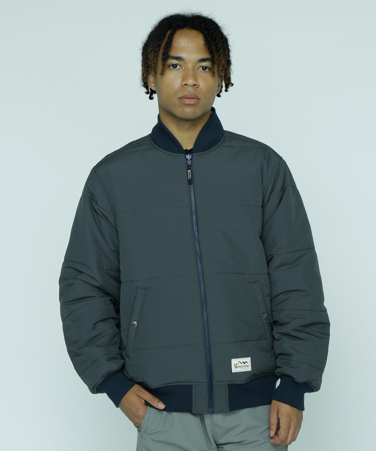 MANASTASH/REVERSIBLE NYLON VARSITY JACKET