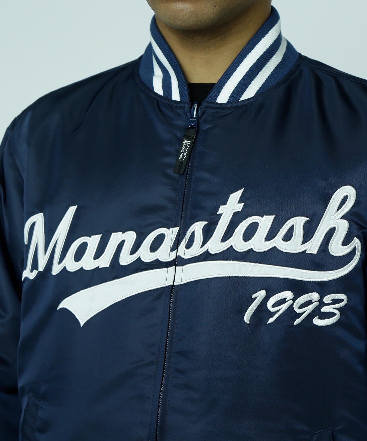 MANASTASH/REVERSIBLE NYLON VARSITY JACKET