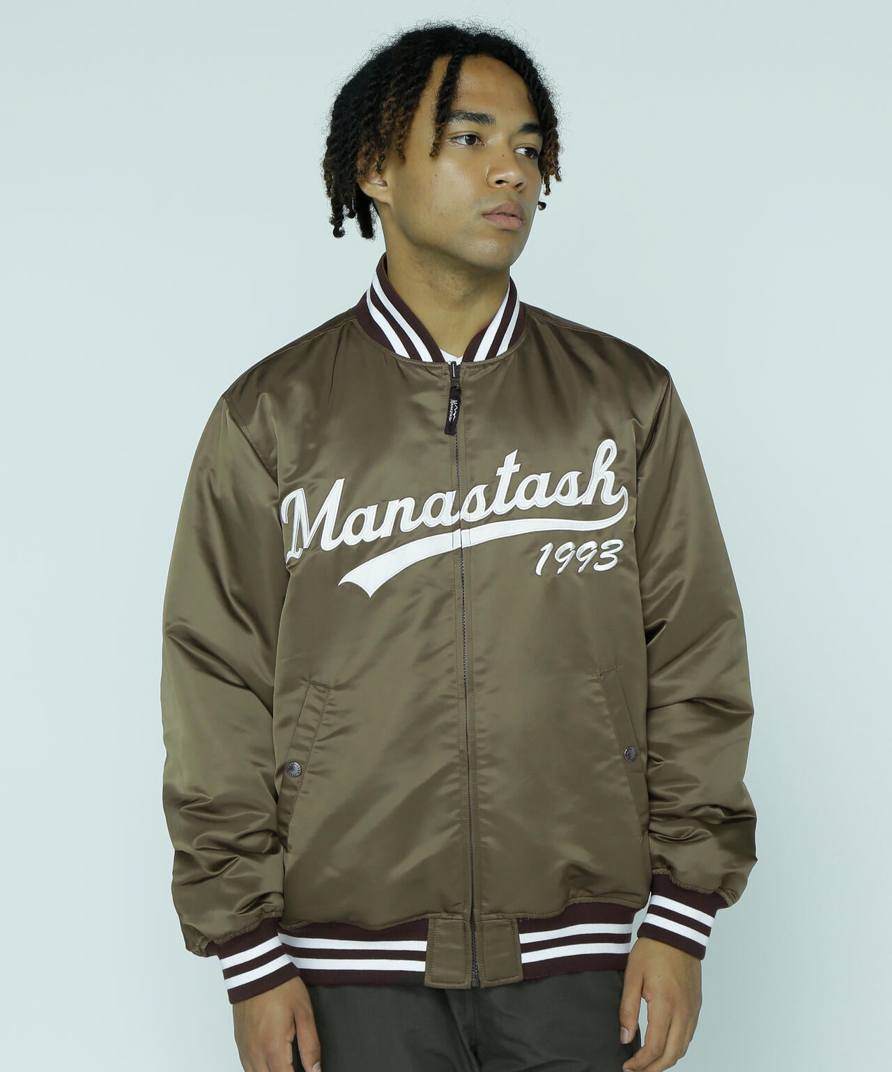 MANASTASH/REVERSIBLE NYLON VARSITY JACKET