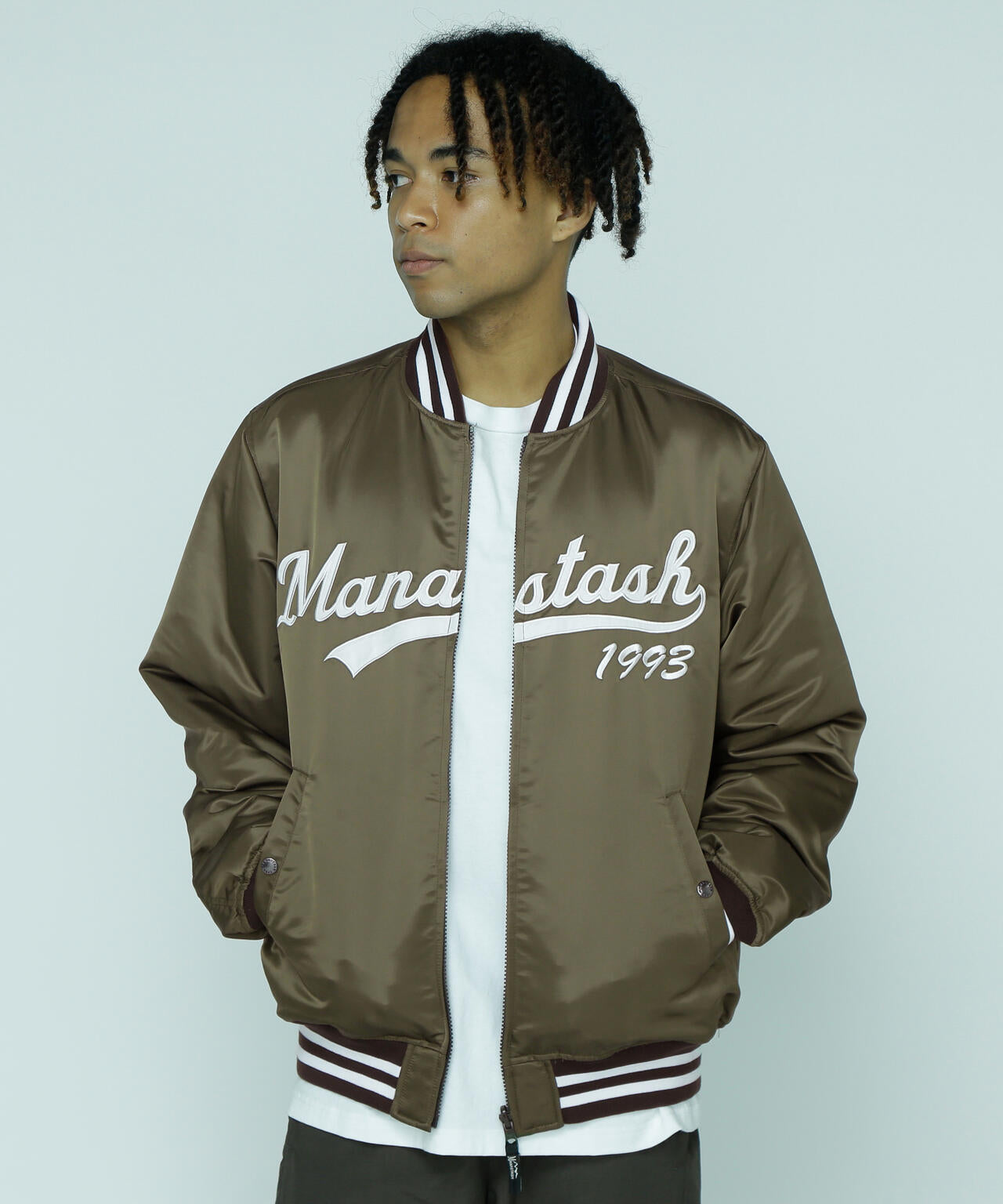 MANASTASH/REVERSIBLE NYLON VARSITY JACKET