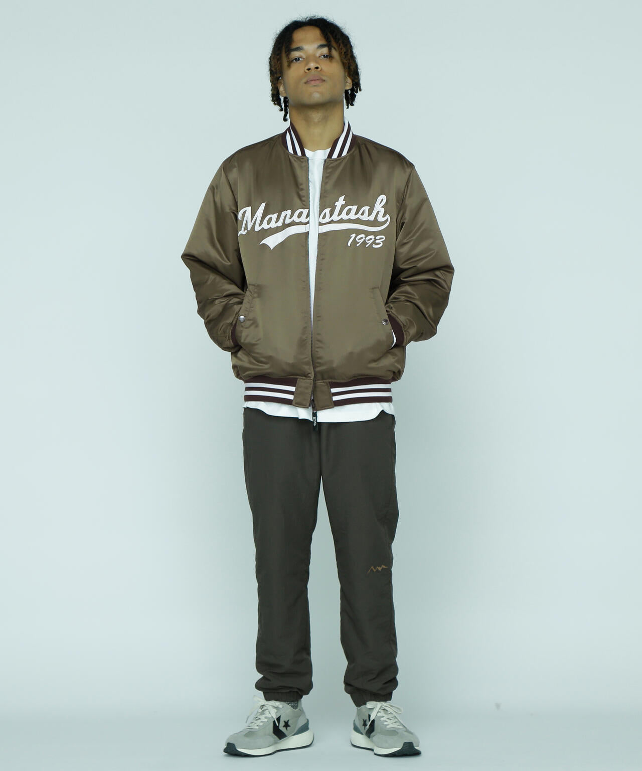 MANASTASH/REVERSIBLE NYLON VARSITY JACKET