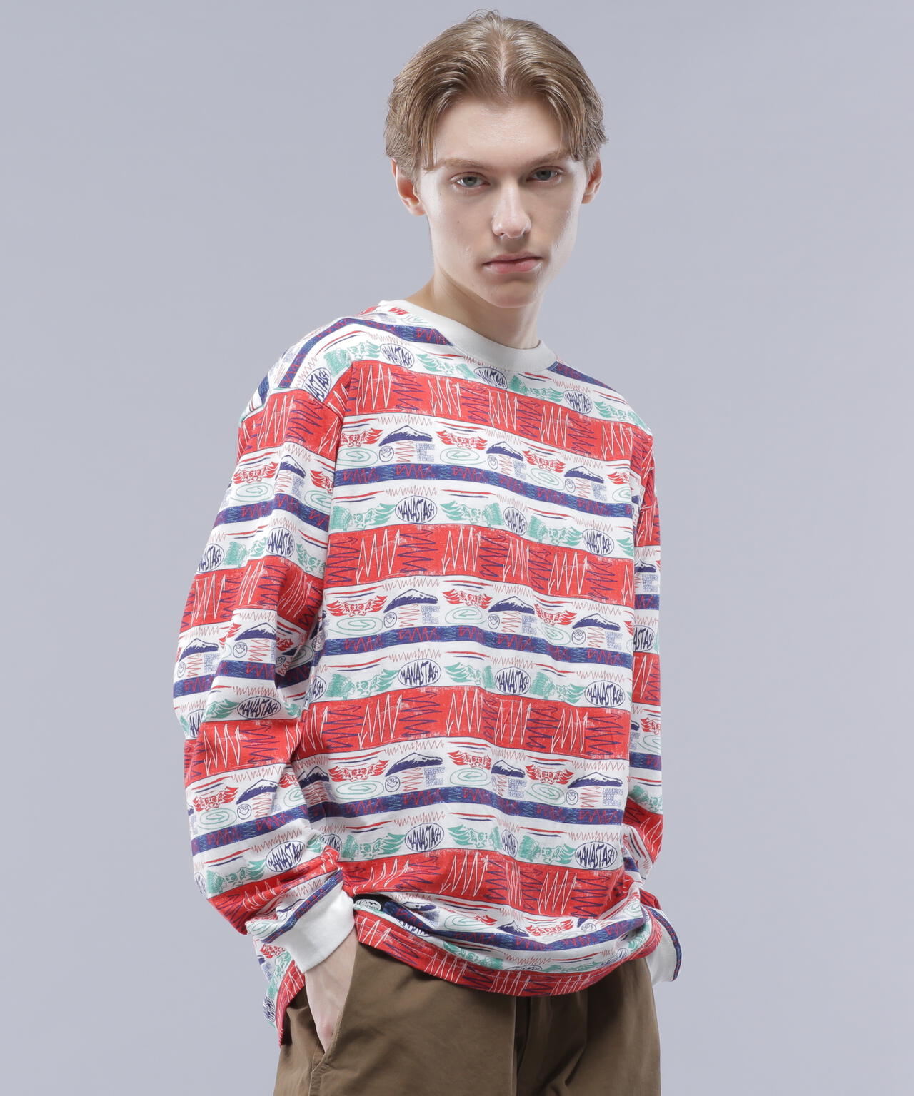 MANASTASH/マナスタッシュ/MTN STRIPE L/S TEE
