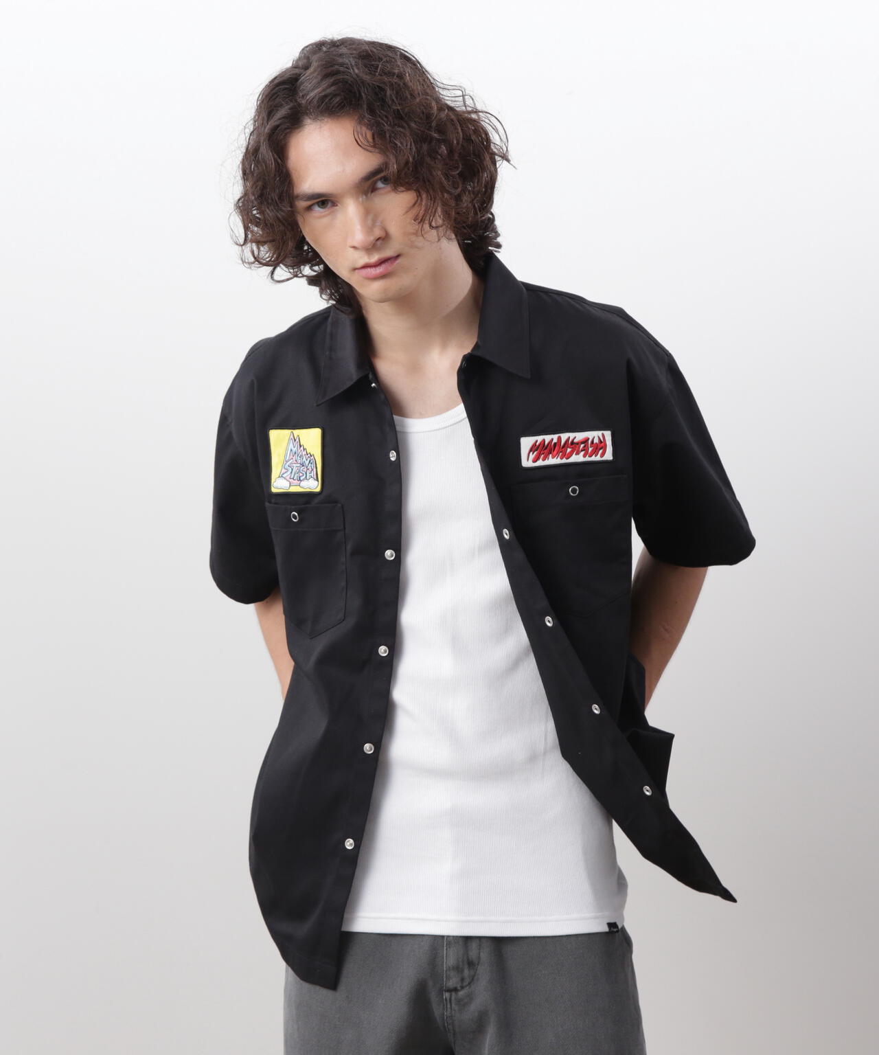 MANASTASH/マナスタッシュ/PATCHED LOGO WORK SHIRTS