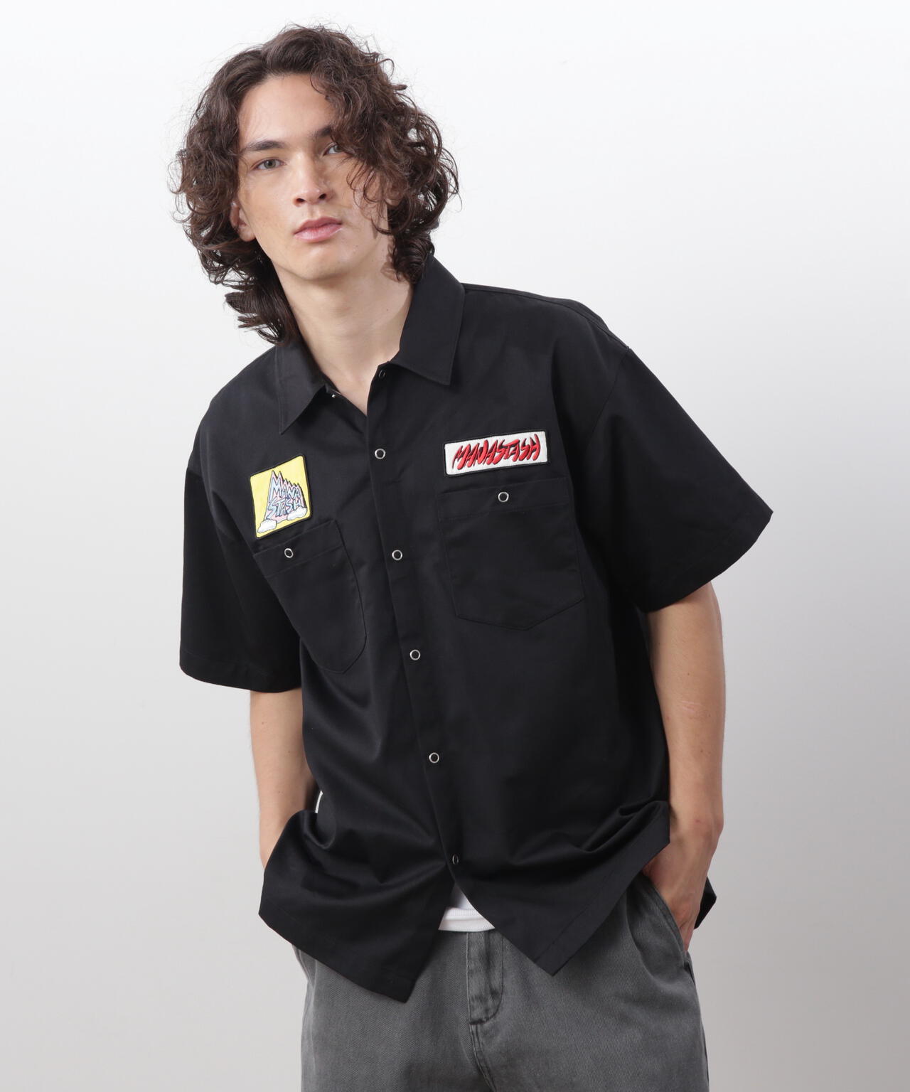 MANASTASH/マナスタッシュ/PATCHED LOGO WORK SHIRTS
