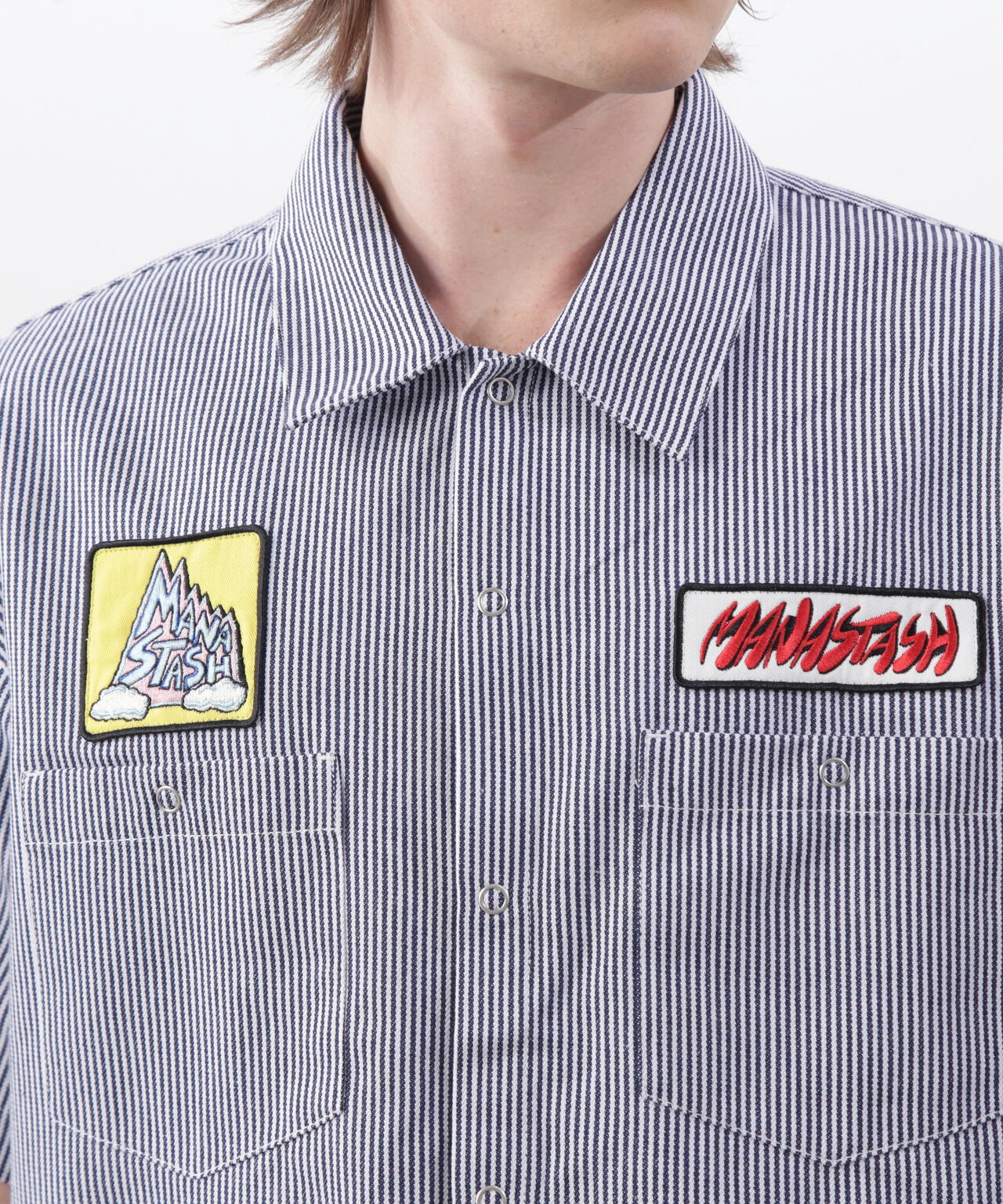MANASTASH/マナスタッシュ/PATCHED LOGO WORK SHIRTS