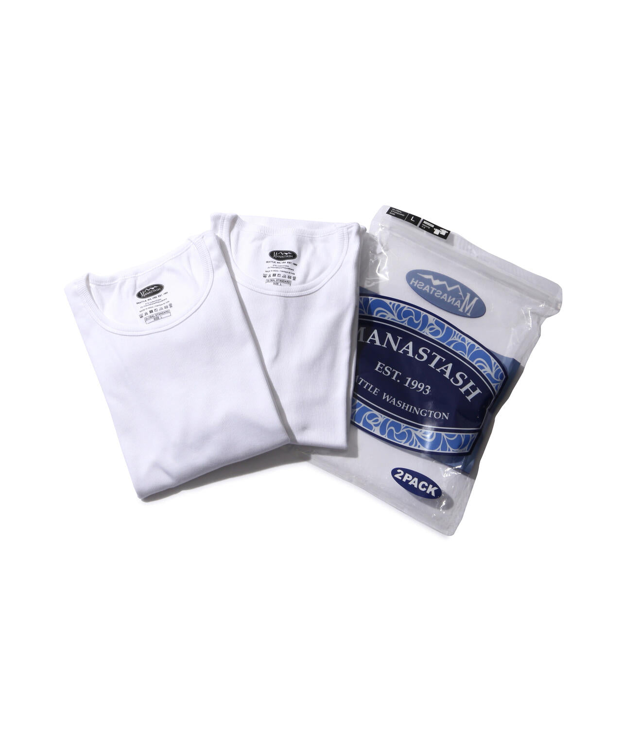MANASTASH/マナスタッシュ/ RIB S/S TEES(2P)