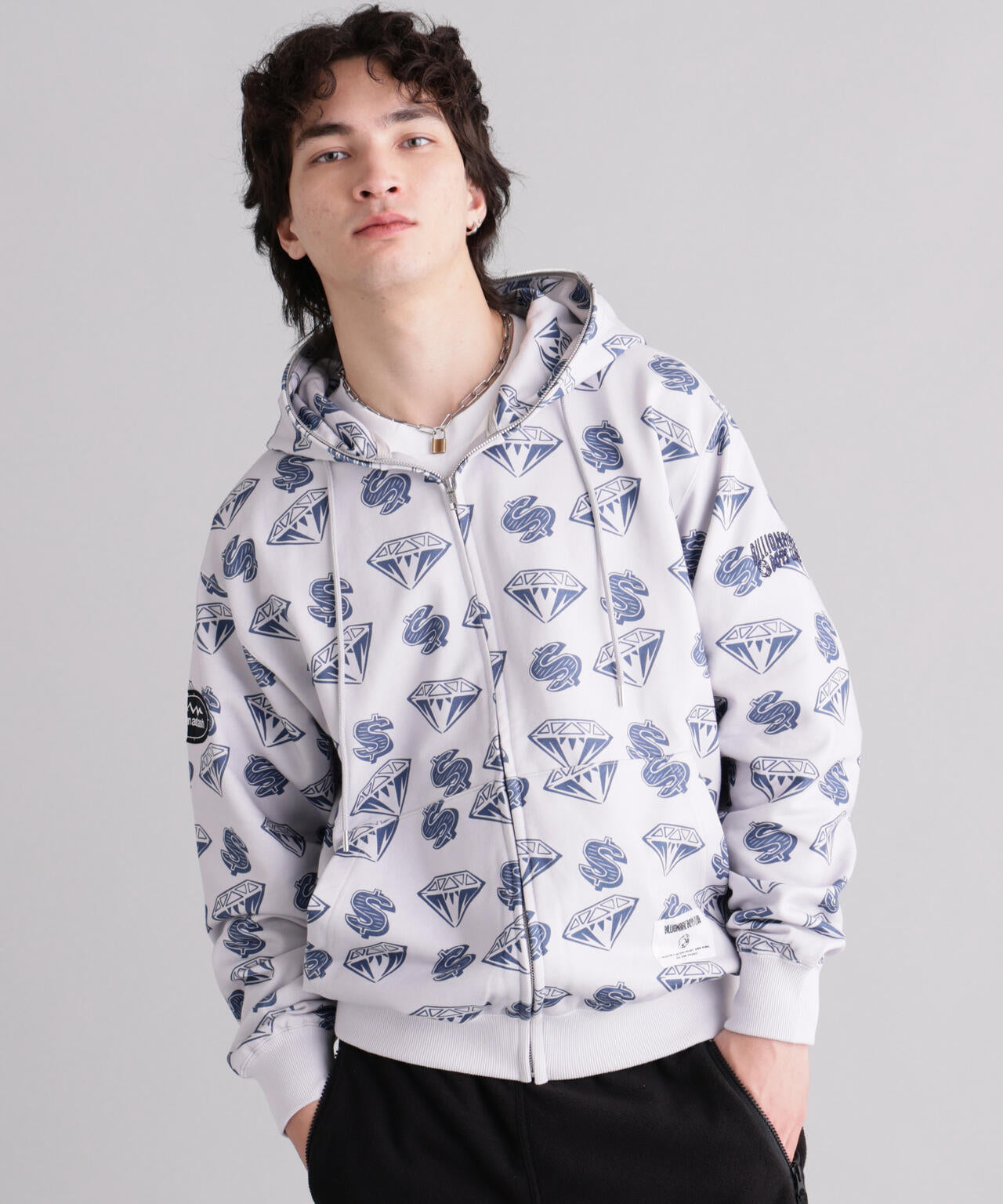 MANASTASHxBILLIONAIRE BOYS CLUB/ビリオネア・ボーイズ・クラブ/EMB LOGO ZIP HOODIE