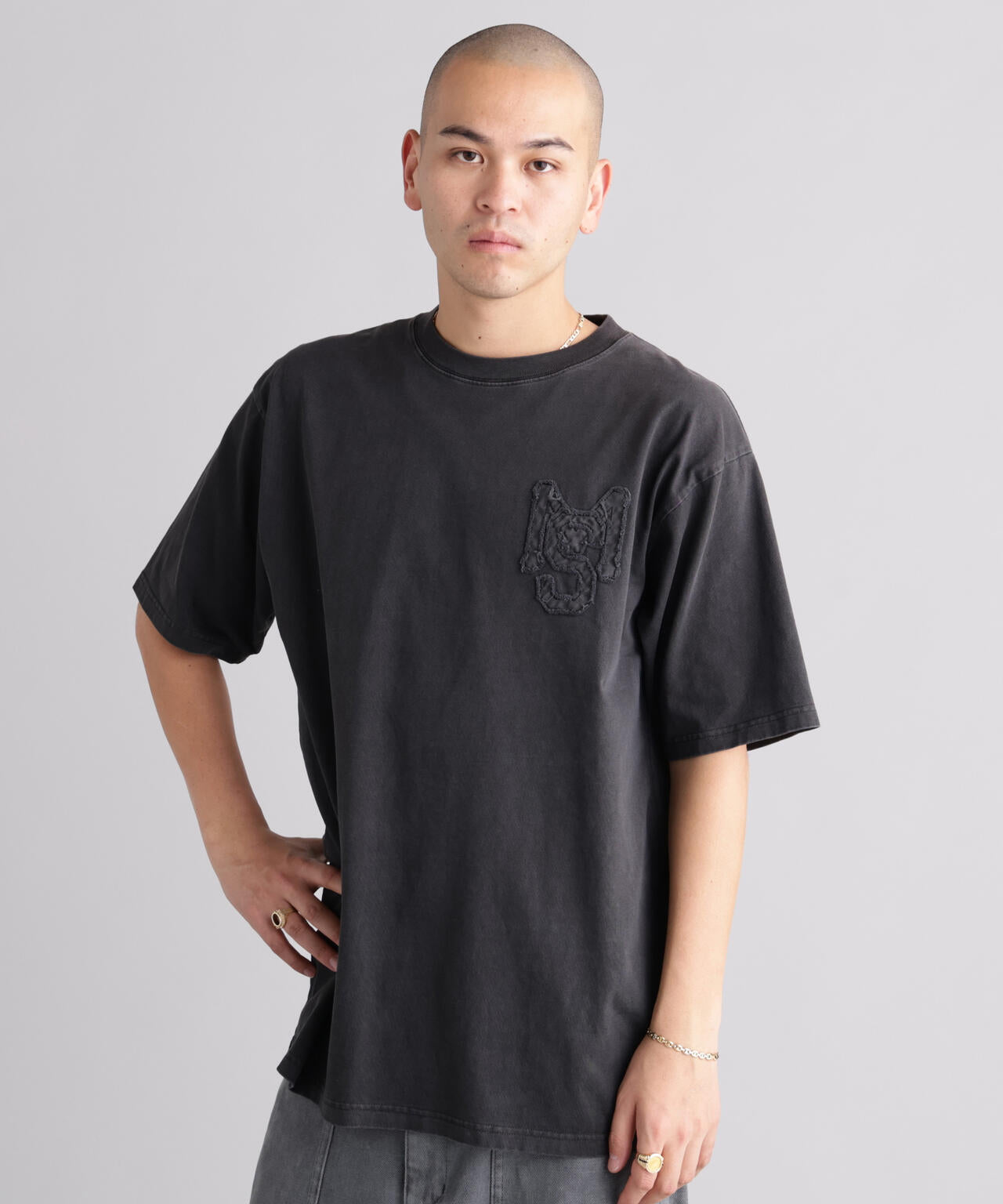 MANASTASH/マナスタッシュ/PUMICE TEE RAW EDGE LOGO