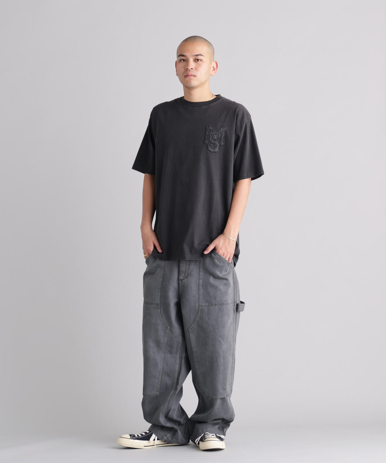 MANASTASH/マナスタッシュ/PUMICE TEE RAW EDGE LOGO