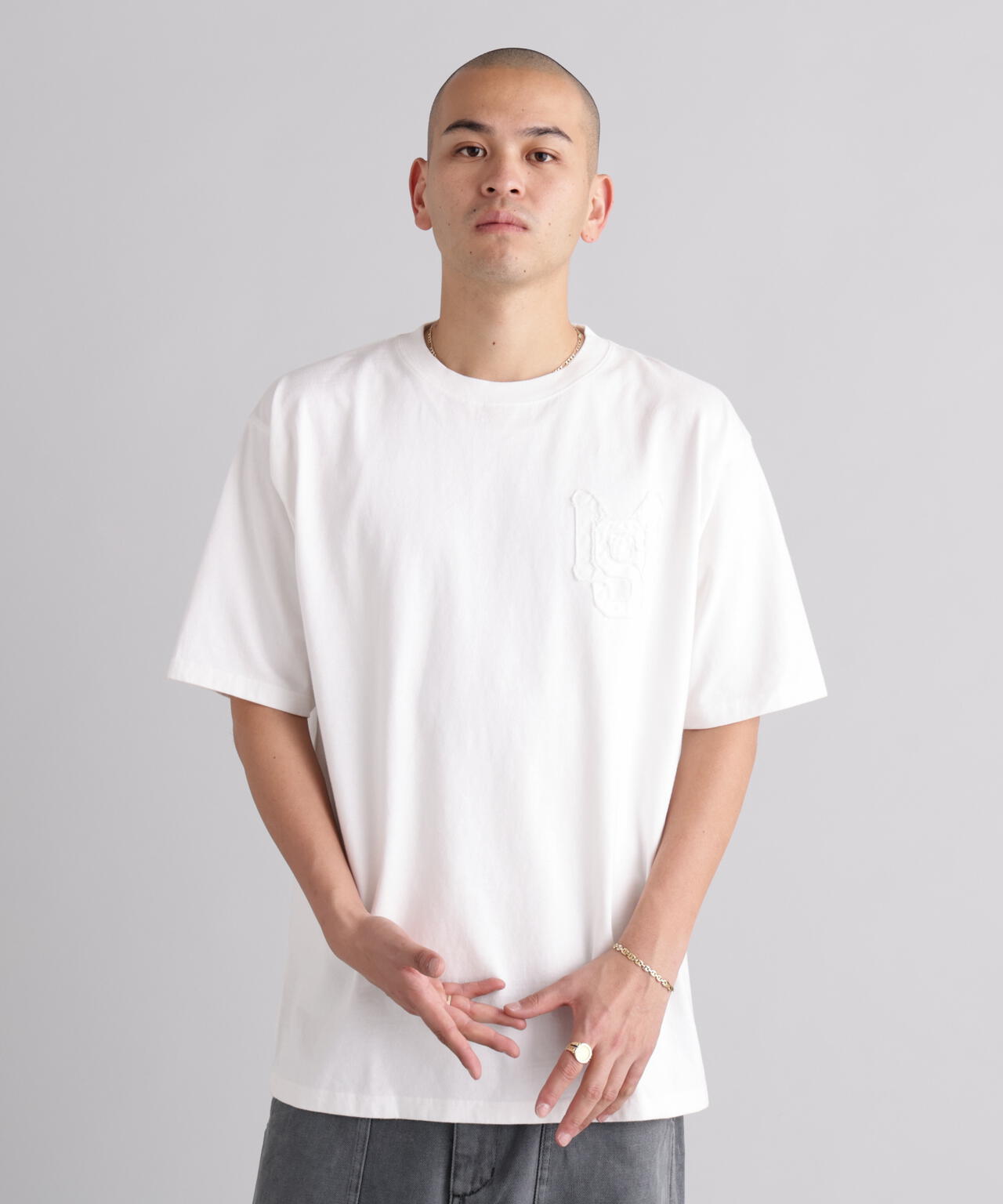 MANASTASH/マナスタッシュ/PUMICE TEE RAW EDGE LOGO