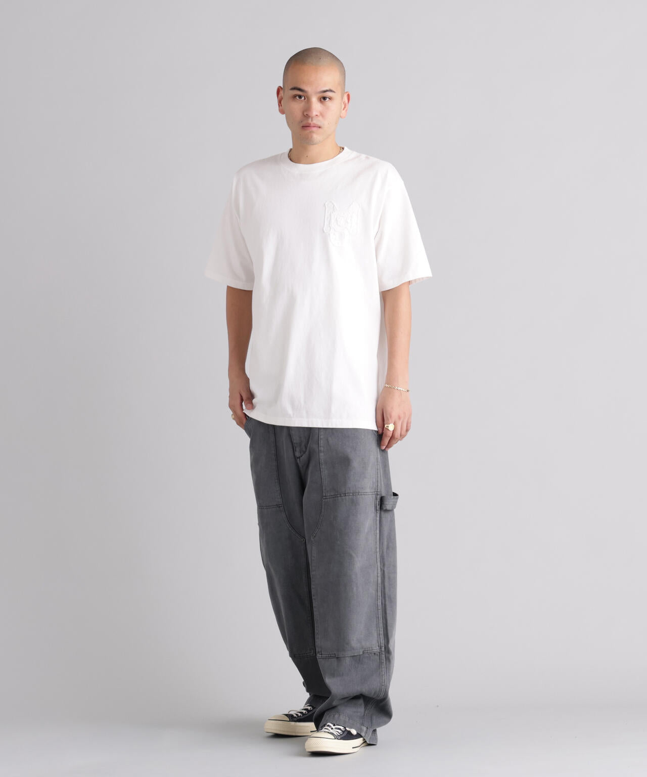 MANASTASH/マナスタッシュ/PUMICE TEE RAW EDGE LOGO