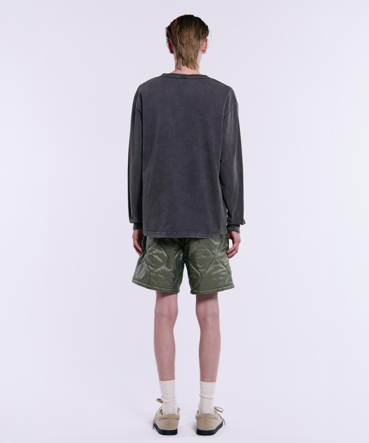 SNOW WASH LS HENLEY NECK T-SHIRT