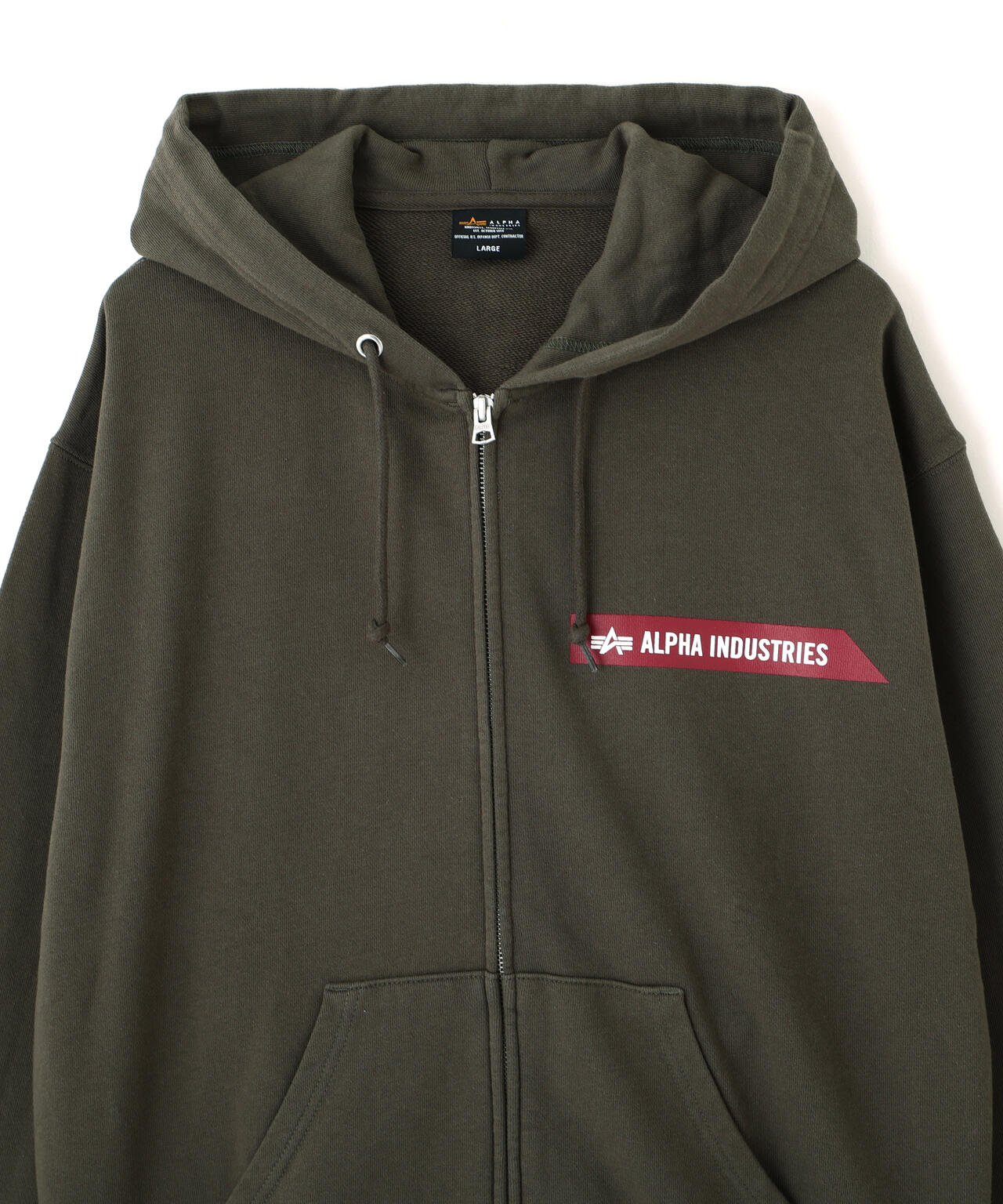 ALPHA RED RIBBON ZIP HOODIE
